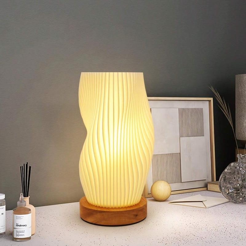 Lampe de table LED – Lampe apaisante design vague élégante pour maison et bureau