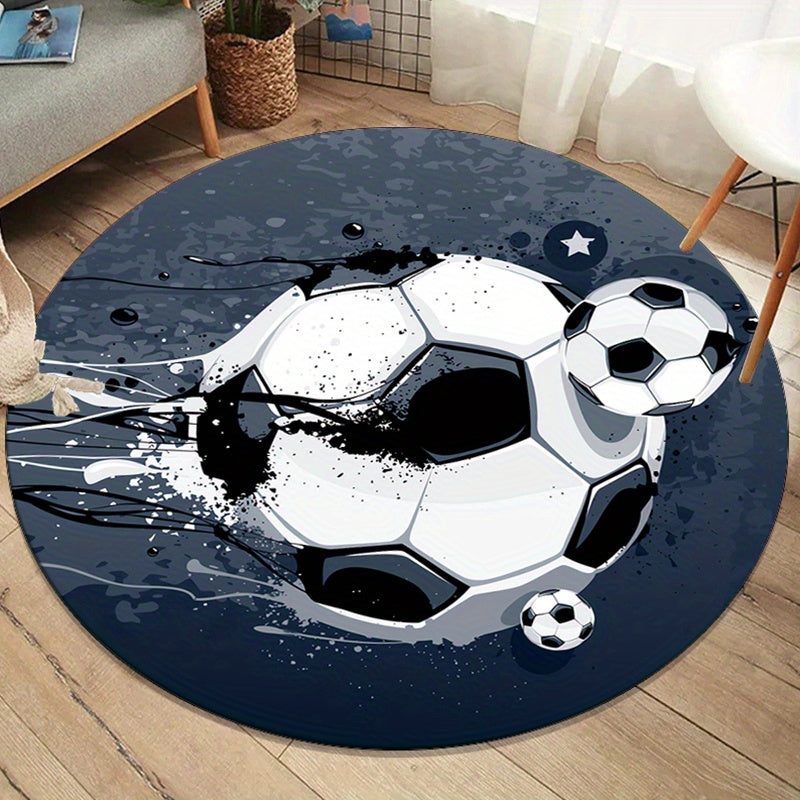 Tapis rond antidérapant doux – Tapis confortable pour salon et chambre