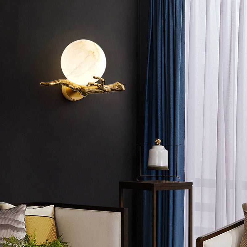 Lampe murale en cuivre et marbre – Éclairage décoratif élégant pour maison et bureau