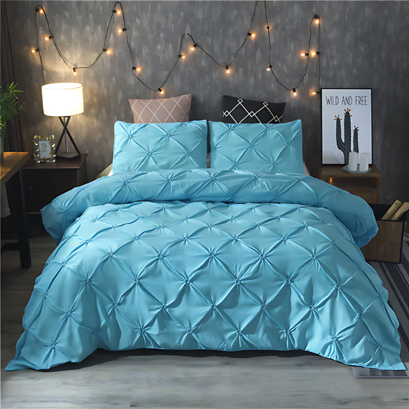 Housse de couette élégante – Ensemble literie avec taies d'oreiller doux et cozy