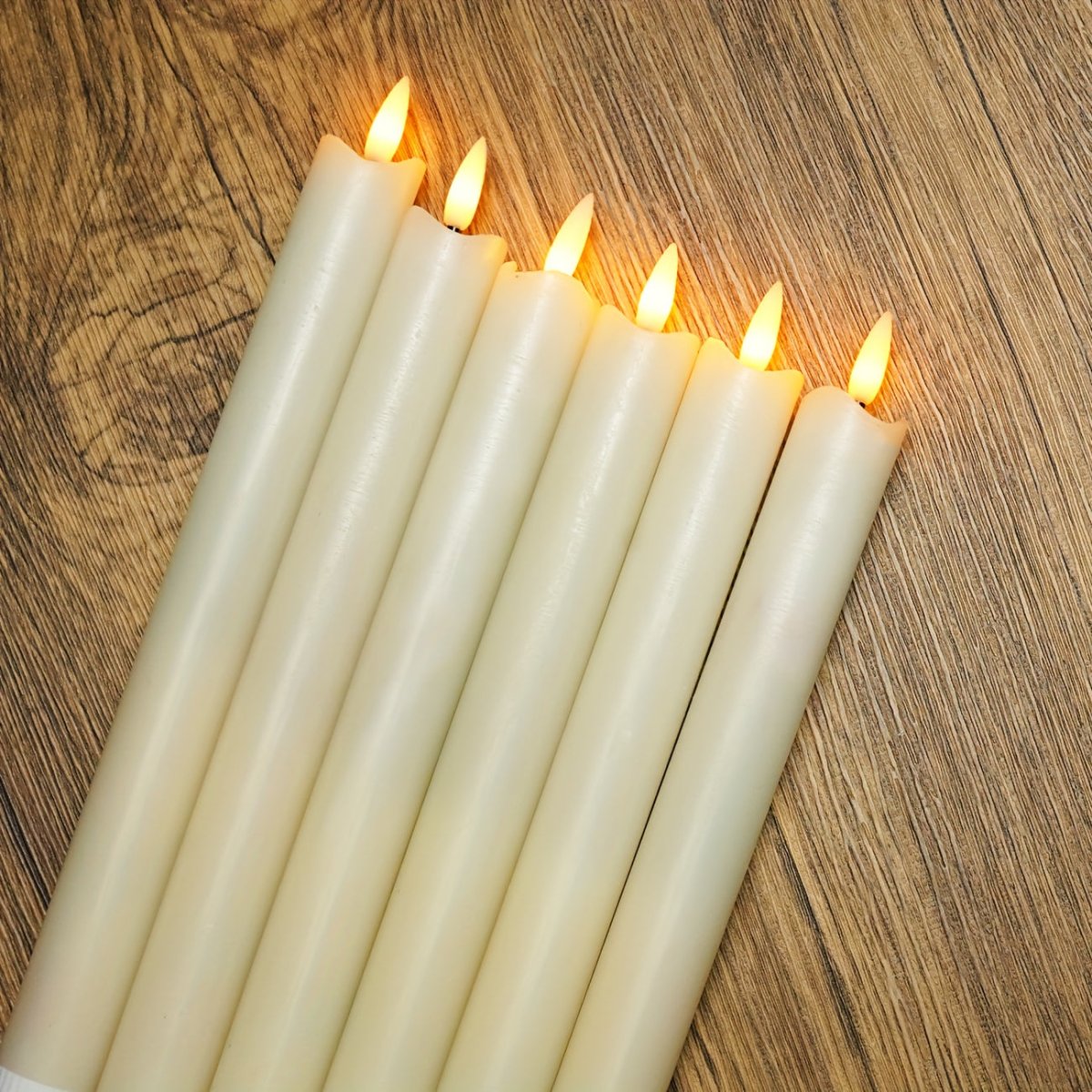Bougies LED sans Flamme – Ensemble de 6 Bougies Coniques Élégantes et Sûres pour Décoration Maison et Bureau