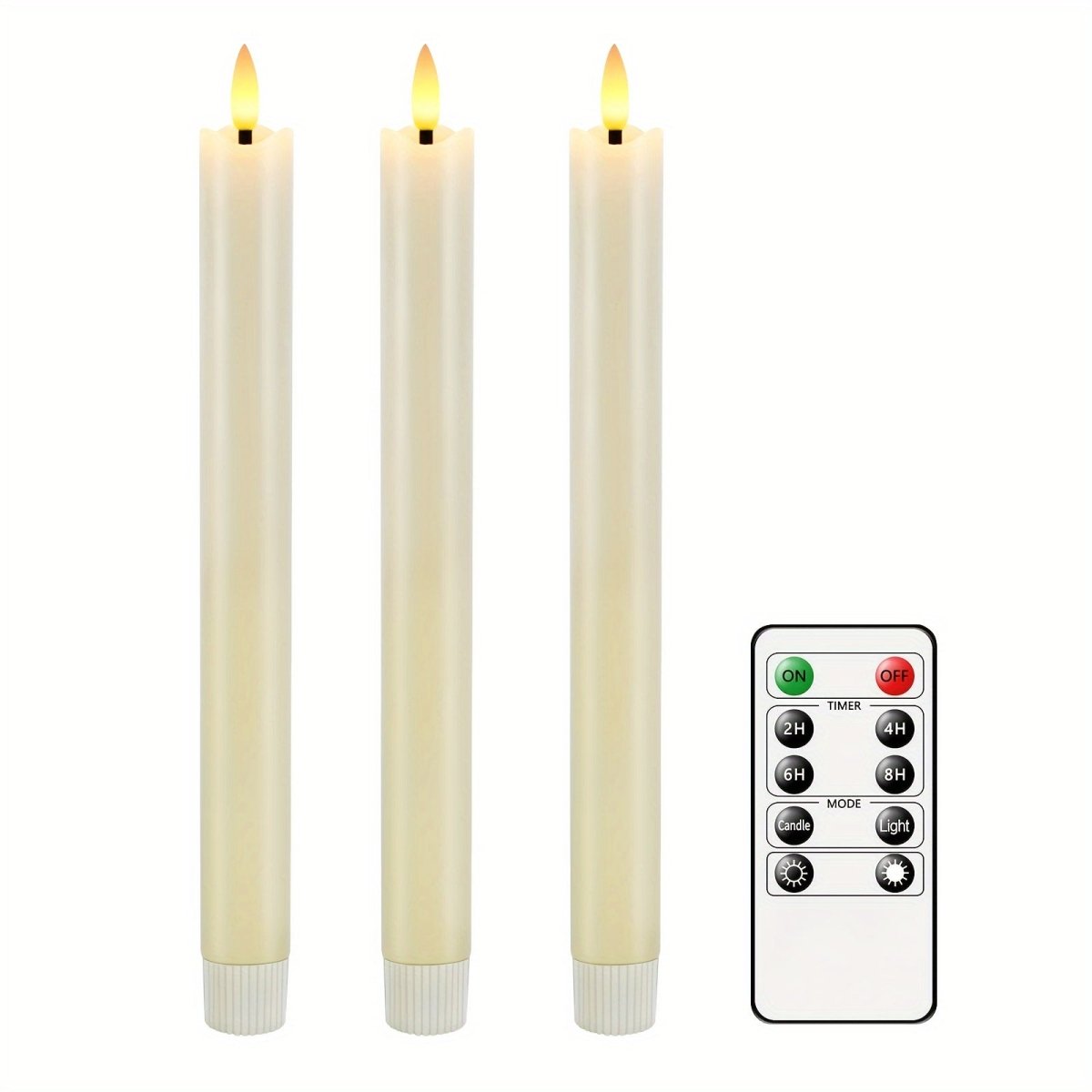 Bougies LED sans Flamme – Ensemble de 6 Bougies Coniques Élégantes et Sûres pour Décoration Maison et Bureau