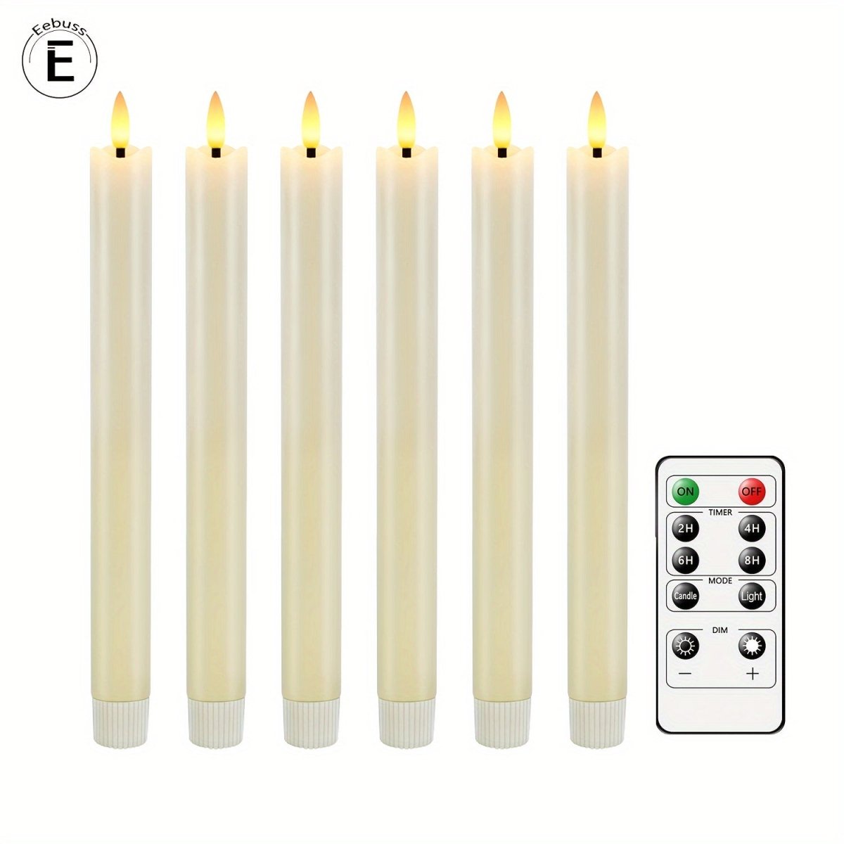Bougies LED sans Flamme – Ensemble de 6 Bougies Coniques Élégantes et Sûres pour Décoration Maison et Bureau