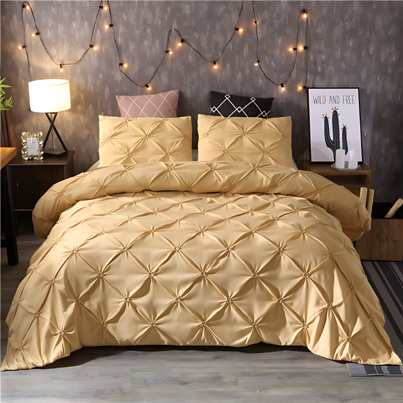 Housse de couette élégante – Ensemble literie avec taies d'oreiller doux et cozy