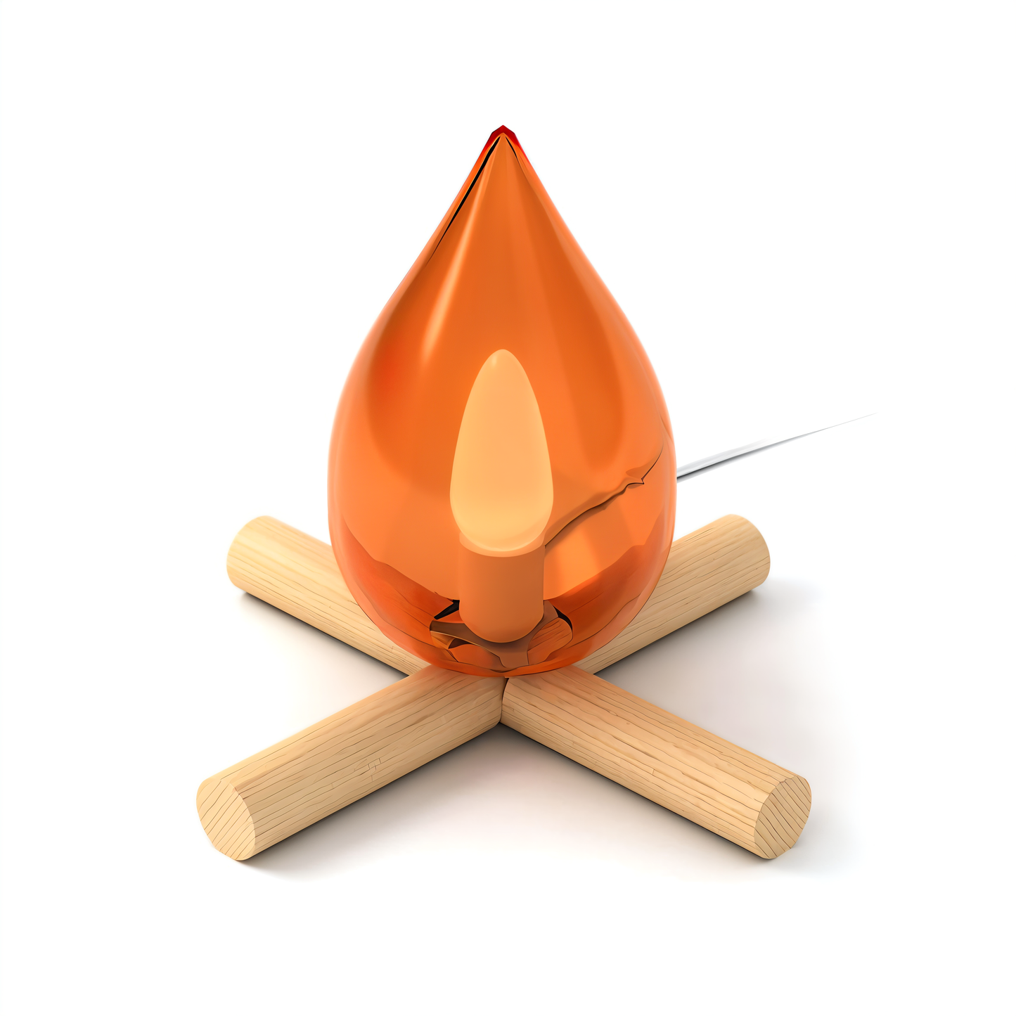 Lampe de table décorative – Lampe de feu de camp avec base en bois chaleureuse