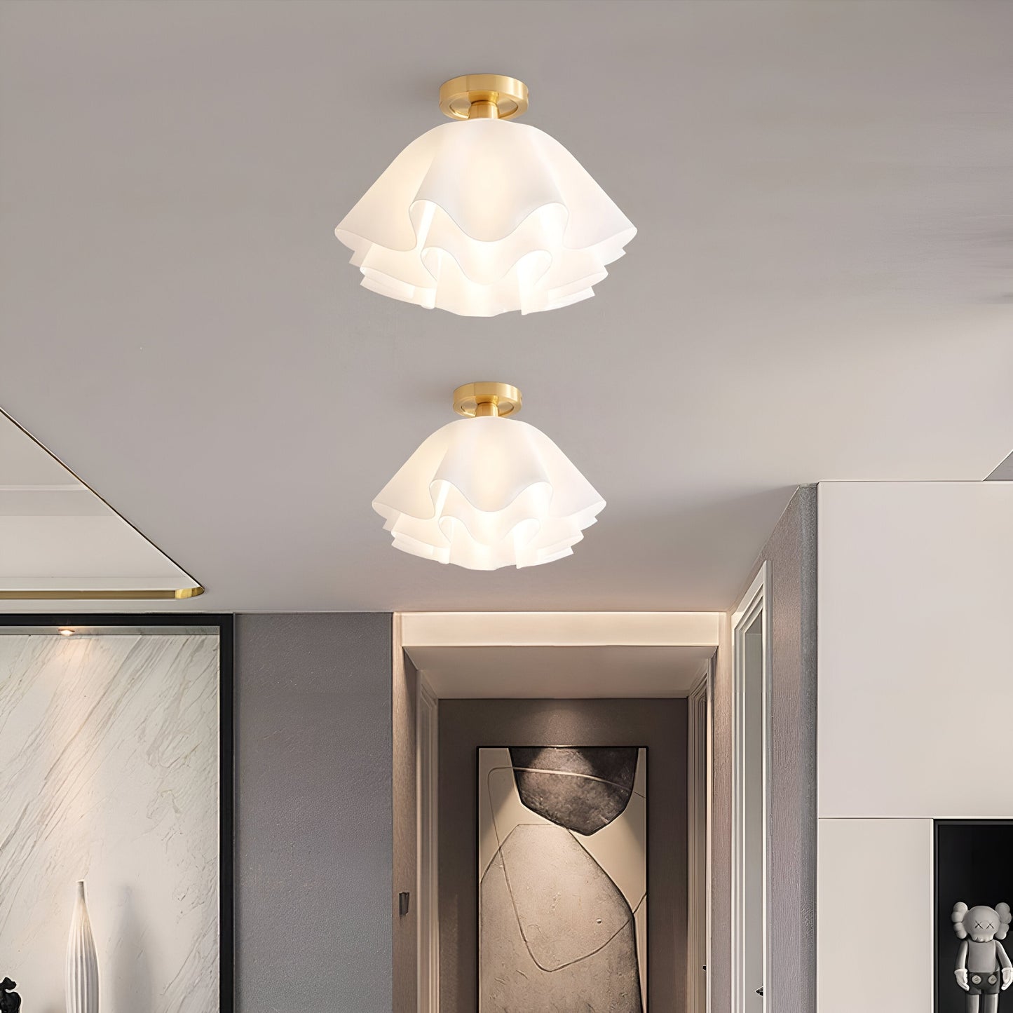 Lustre Acrylique Fleurs – Éclairage Élégant pour Salon et Décoration Intérieure