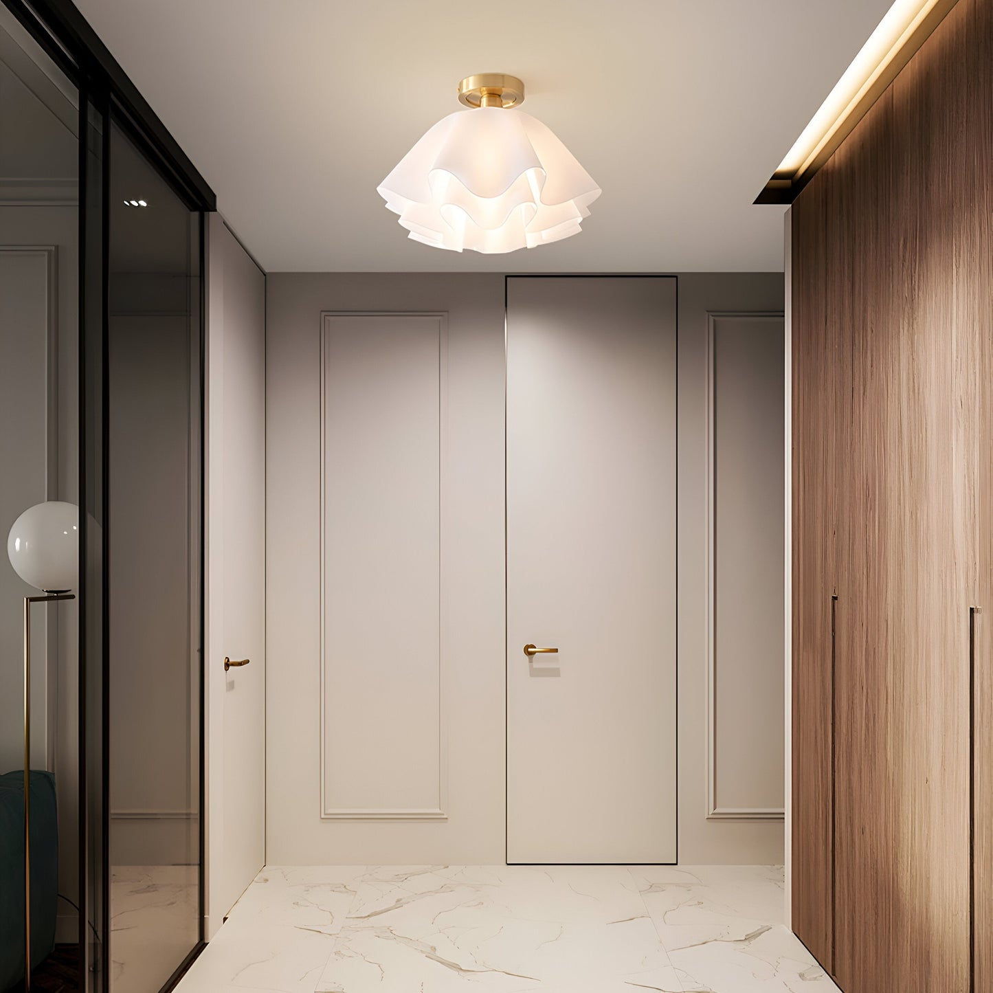 Lustre Acrylique Fleurs – Éclairage Élégant pour Salon et Décoration Intérieure