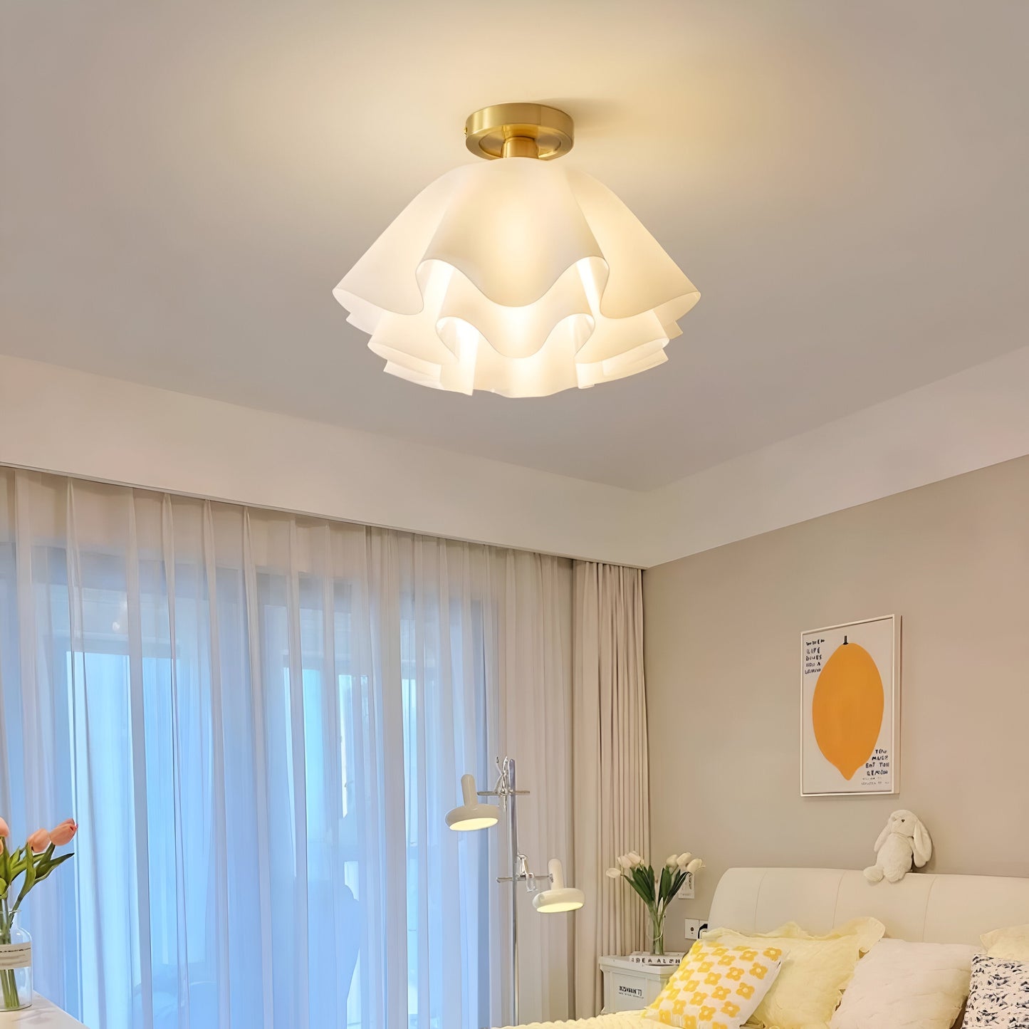 Lustre Acrylique Fleurs – Éclairage Élégant pour Salon et Décoration Intérieure