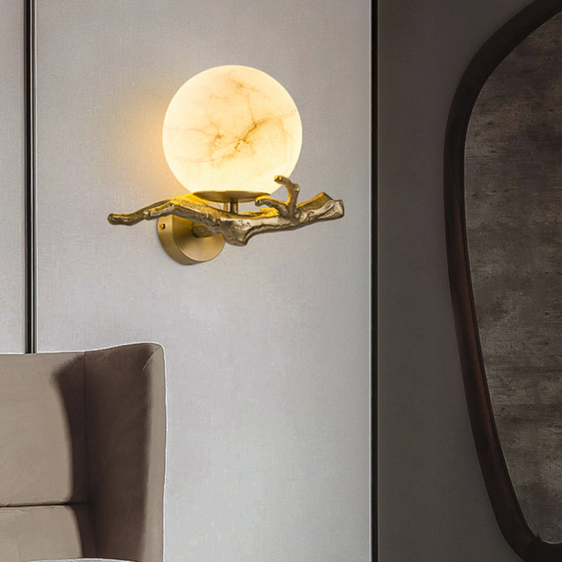 Lampe murale en cuivre et marbre – Éclairage décoratif élégant pour maison et bureau