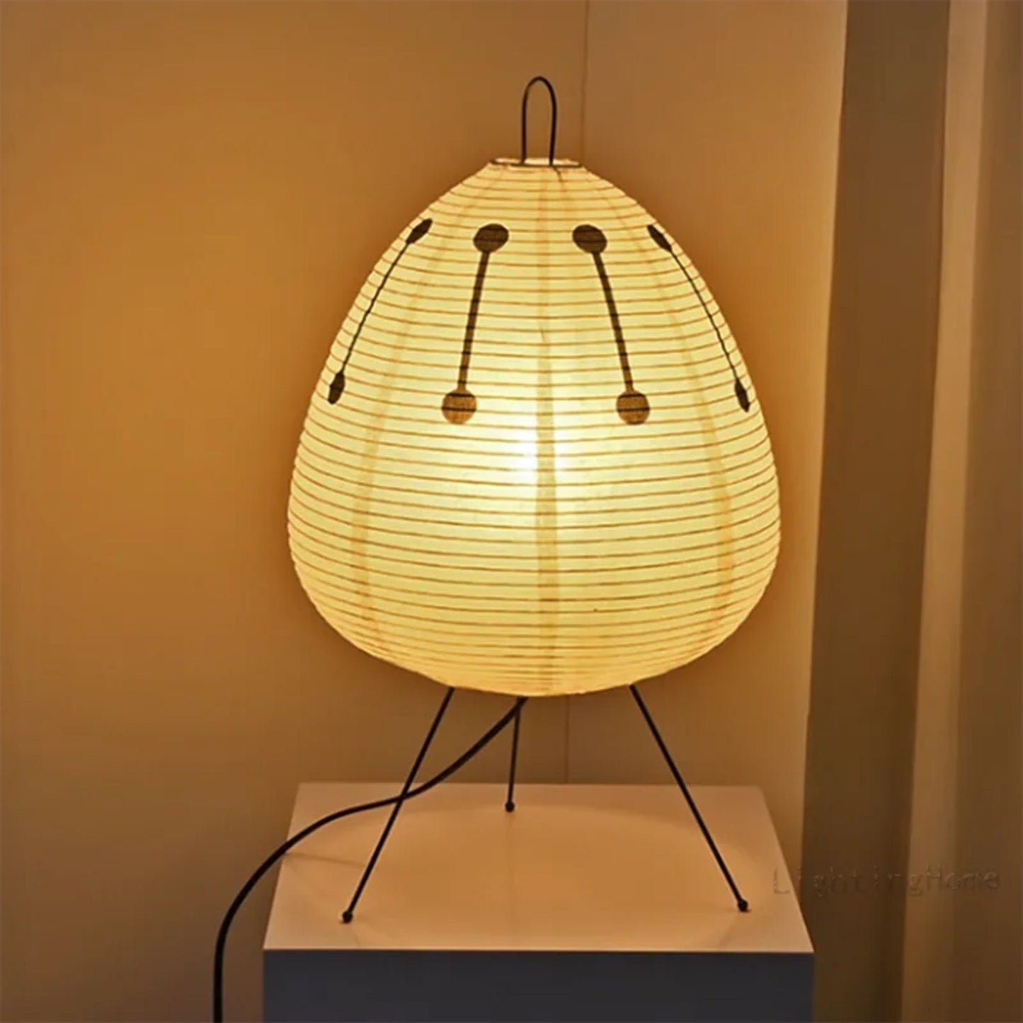 Lampe de sol en papier de riz – Lampe japonaise cosy pour maison et bureau