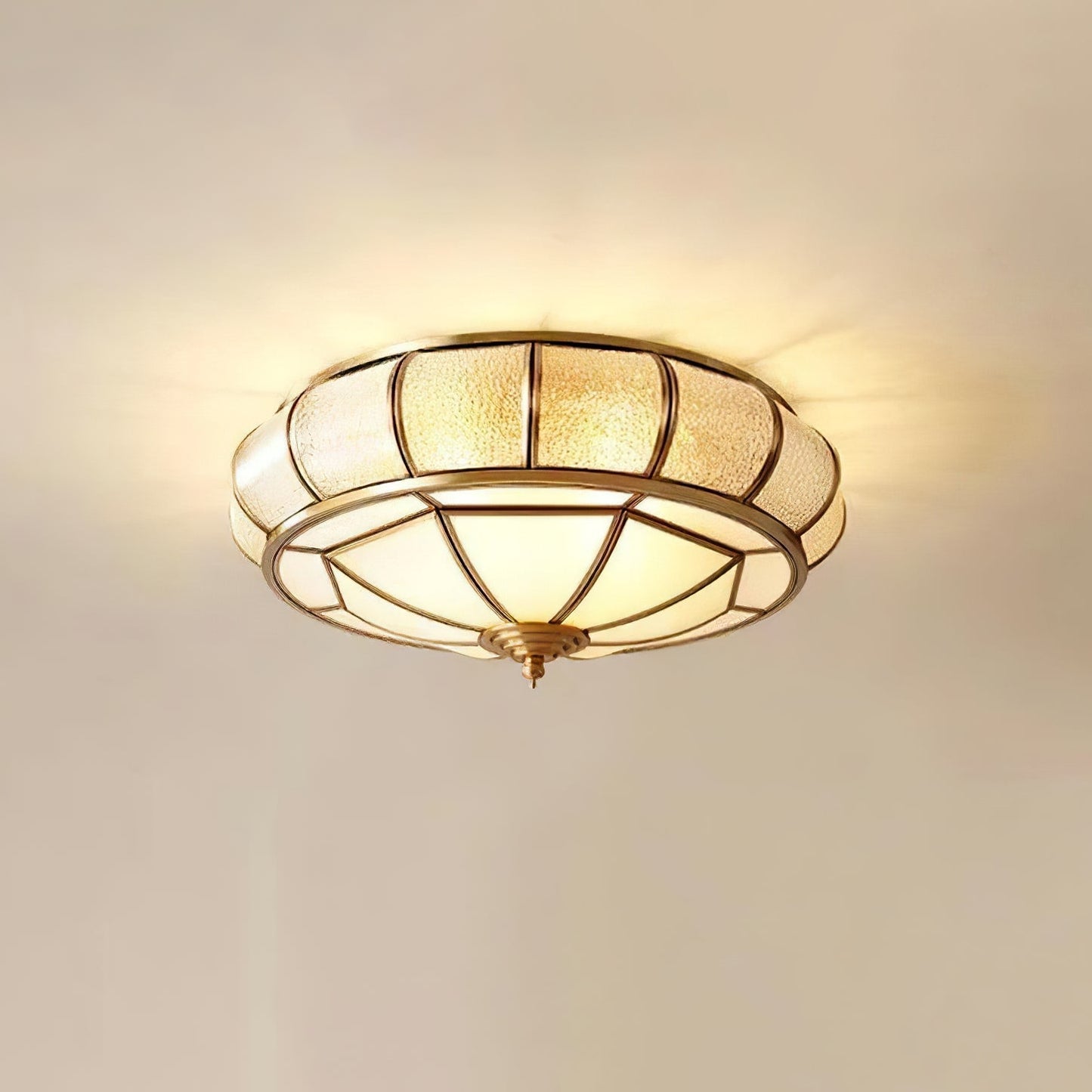 Lampe plafond ronde – Applique en verre texturé pour déco maison et bureau