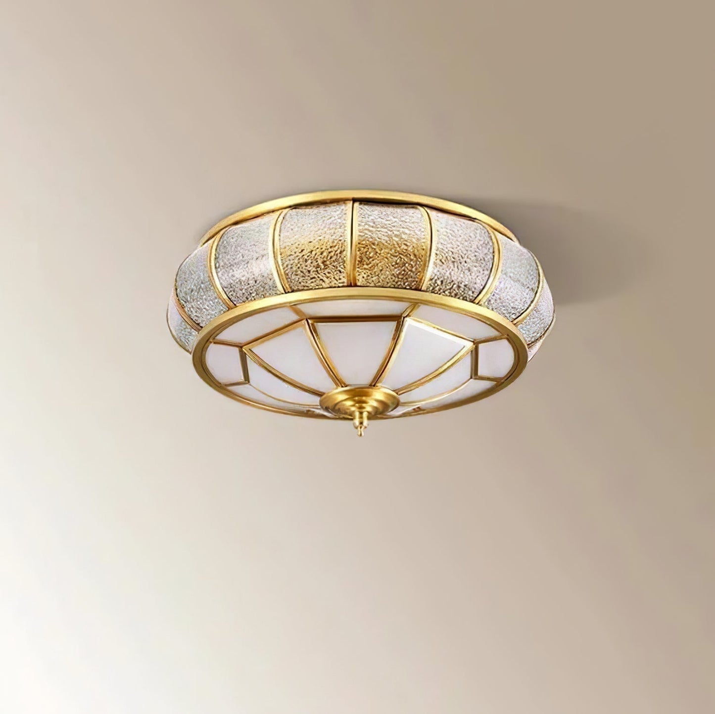 Lampe plafond ronde – Applique en verre texturé pour déco maison et bureau