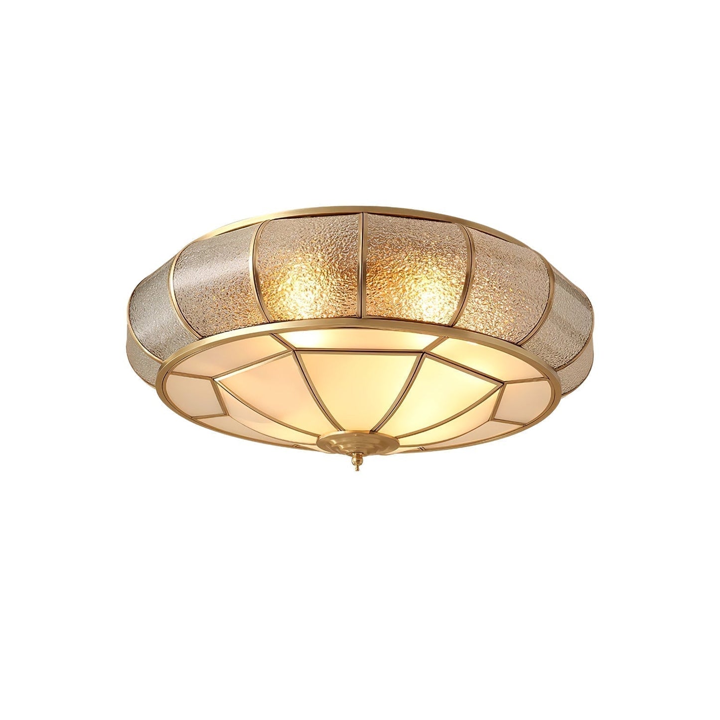 Lampe plafond ronde – Applique en verre texturé pour déco maison et bureau