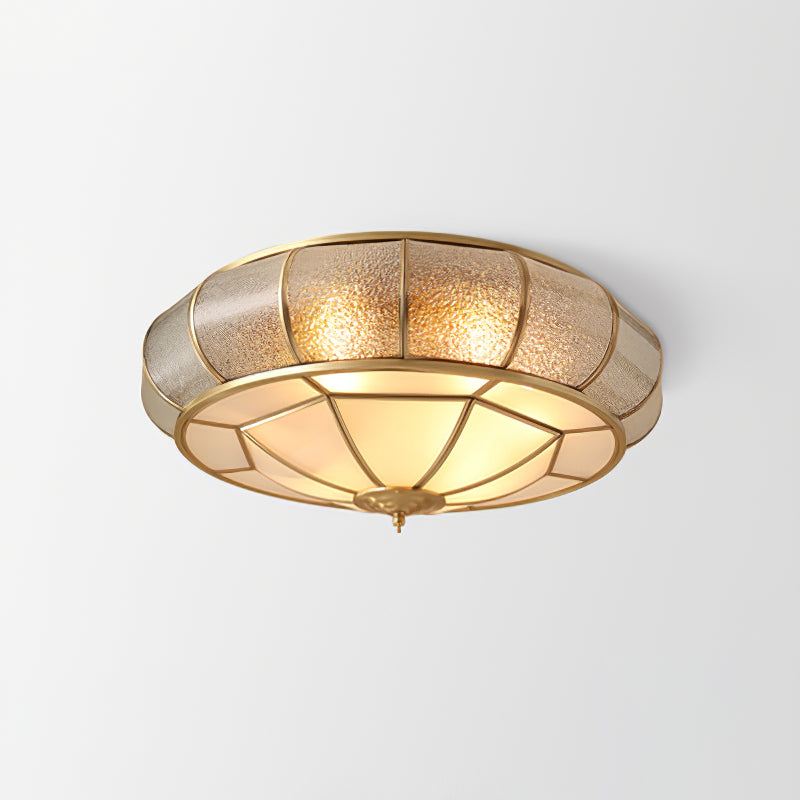 Lampe plafond ronde – Applique en verre texturé pour déco maison et bureau