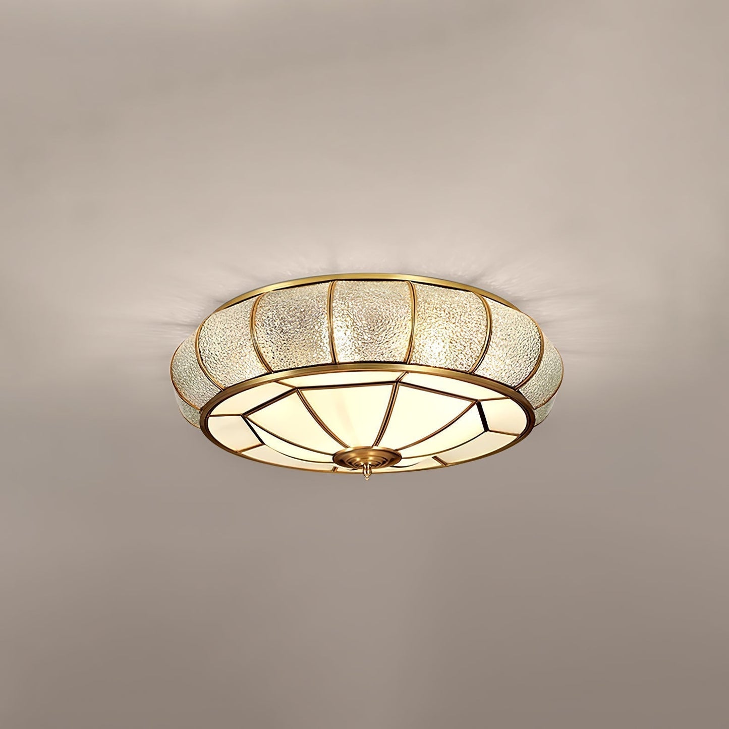 Lampe plafond ronde – Applique en verre texturé pour déco maison et bureau