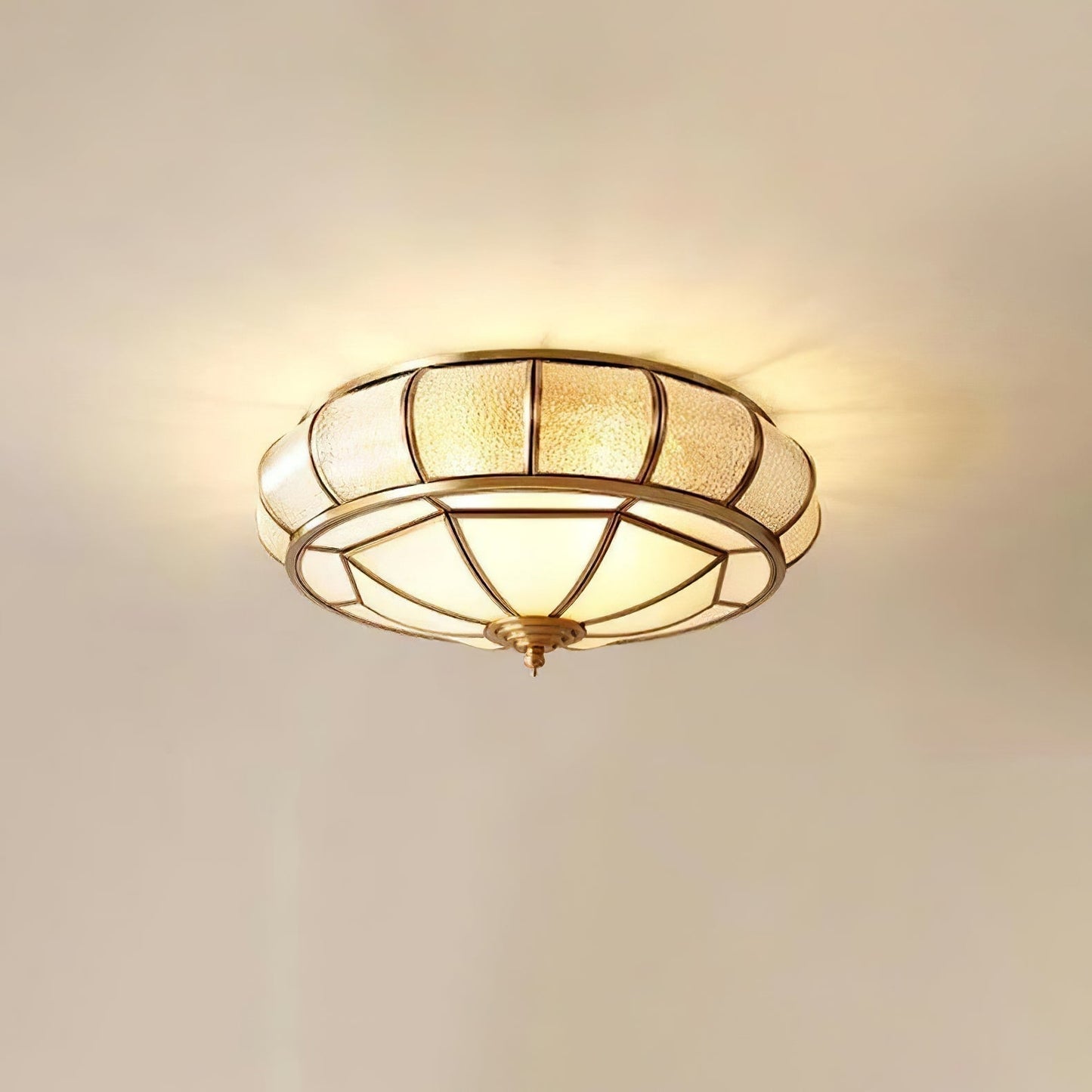 Lampe plafond ronde – Applique en verre texturé pour déco maison et bureau