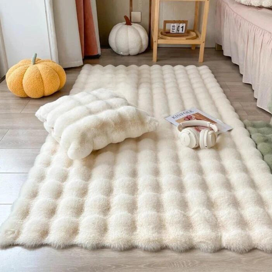 Tapis en fausse fourrure – Tapis ultra-doux et confortable pour décoration intérieure