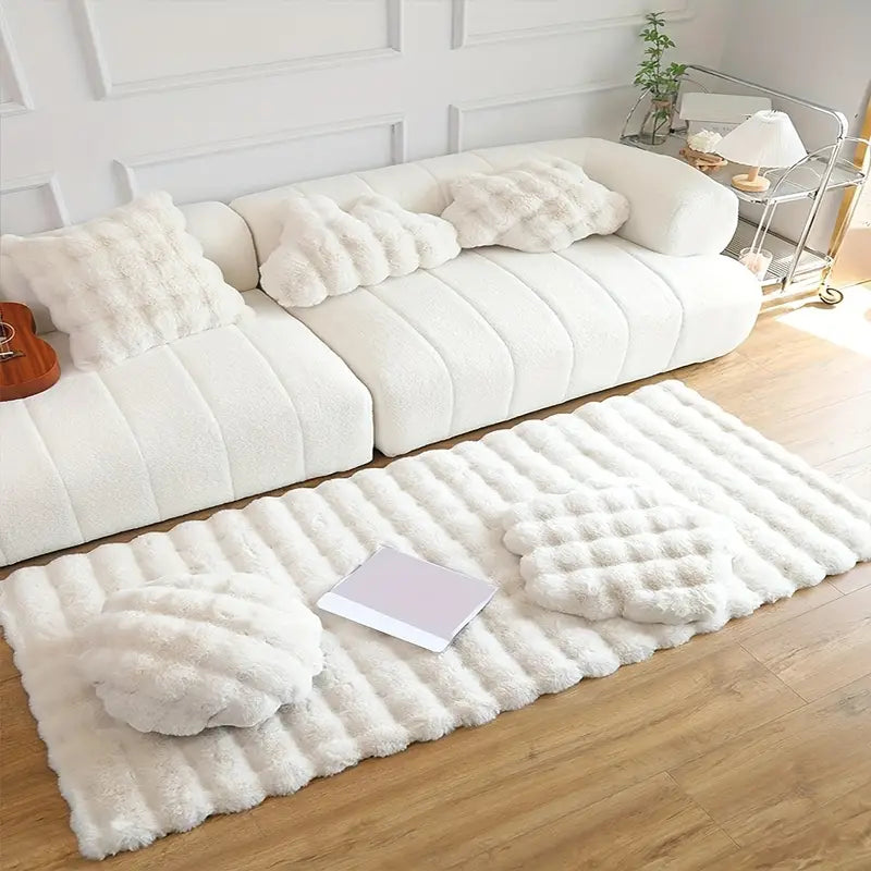 Tapis en fausse fourrure – Tapis ultra-doux et confortable pour décoration intérieure