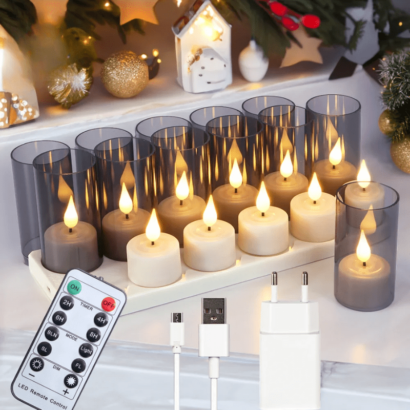 Bougies LED décoratives – Bougies clignotantes sans flamme pour ambiance intérieure