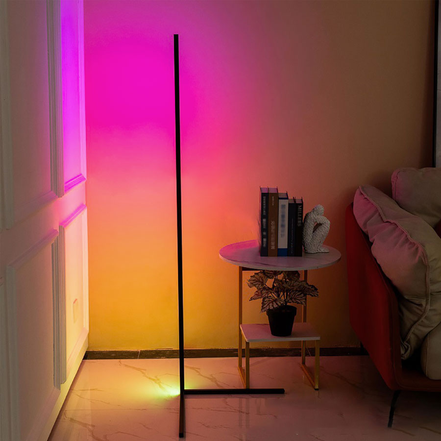 Lampe de sol LED intelligente – Éclairage durable avec contrôle vocal pour maison et bureau
