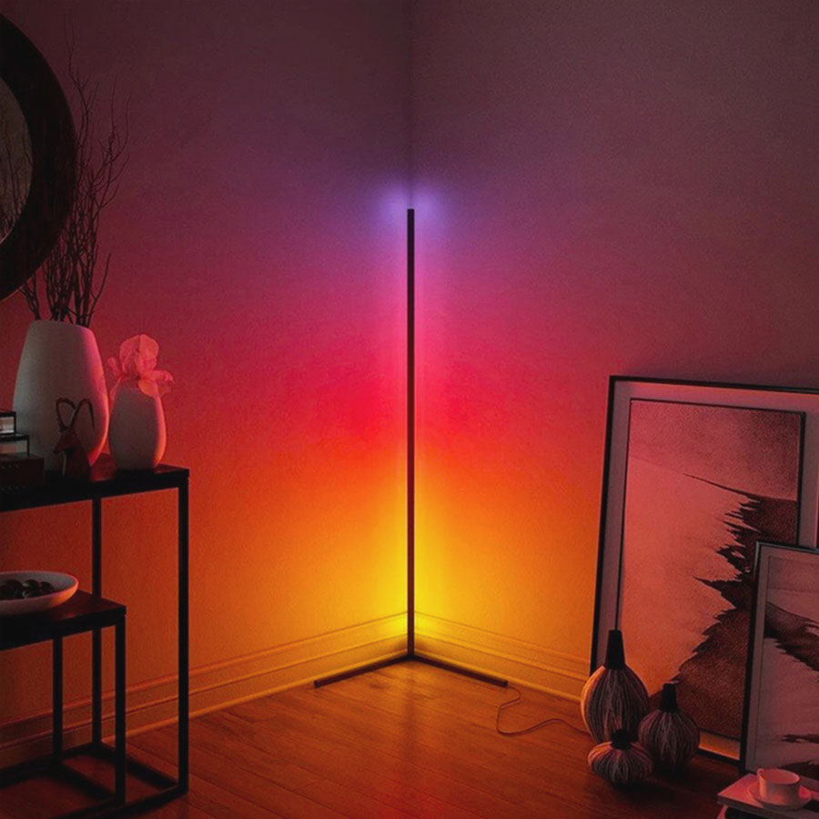 Lampe de sol LED intelligente – Éclairage durable avec contrôle vocal pour maison et bureau