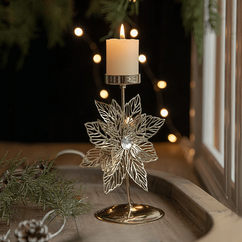 Support de bougie chauffe-plat Noël – Décoration intérieure arbre étoile festive