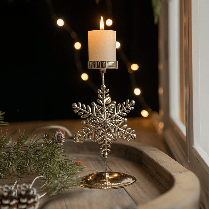 Support de bougie chauffe-plat Noël – Décoration intérieure arbre étoile festive