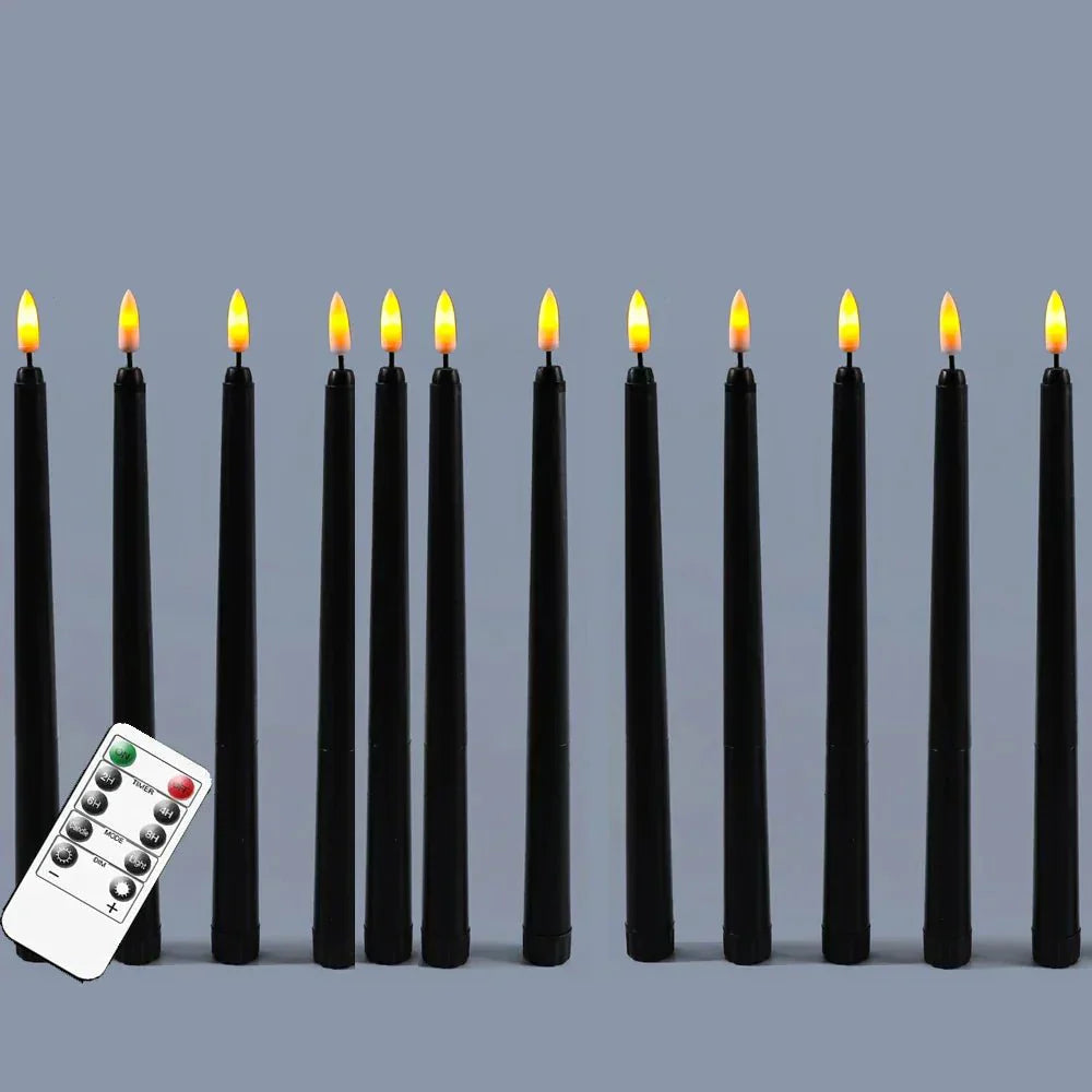 Bougies LED Noires – Bougies décoratives avec télécommande pour Halloween et fêtes