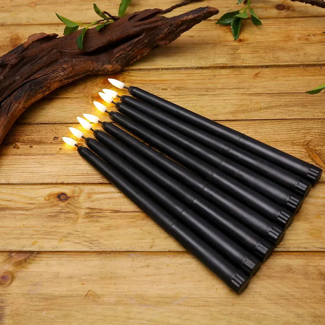 Bougies LED Noires – Bougies décoratives avec télécommande pour Halloween et fêtes