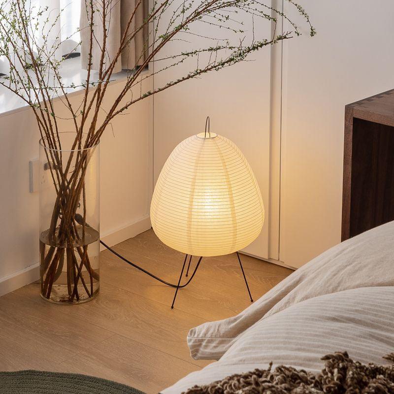 Lampe de sol en papier de riz – Lampe japonaise cosy pour maison et bureau