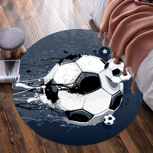 Tapis rond antidérapant doux – Tapis confortable pour salon et chambre