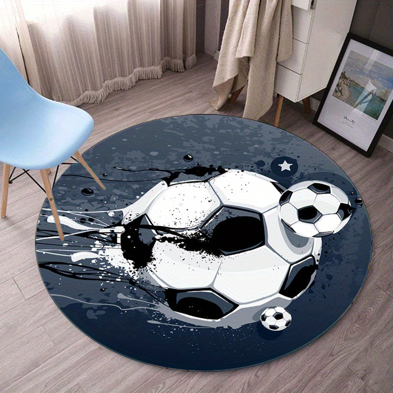 Tapis rond antidérapant doux – Tapis confortable pour salon et chambre