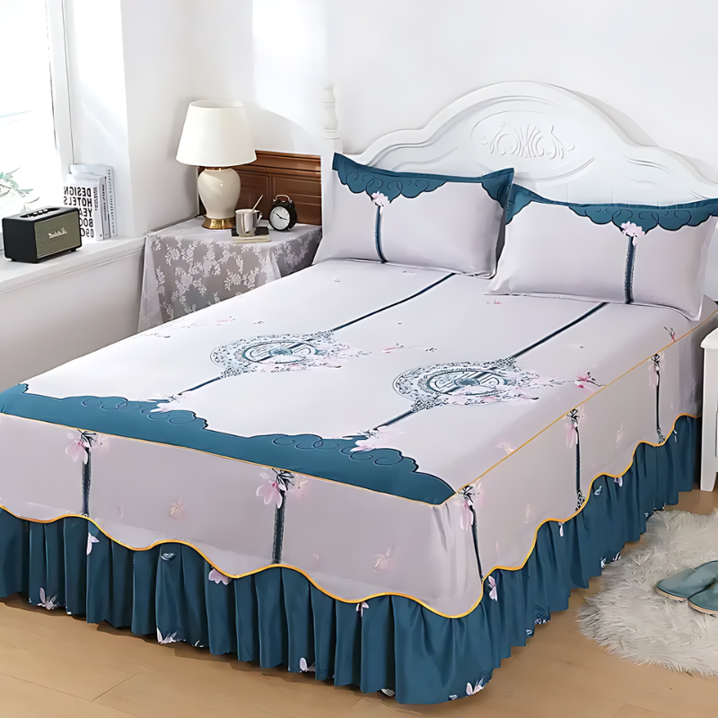 Linge de lit en soie glacée – Literie imprimée luxueuse pour confort à domicile
