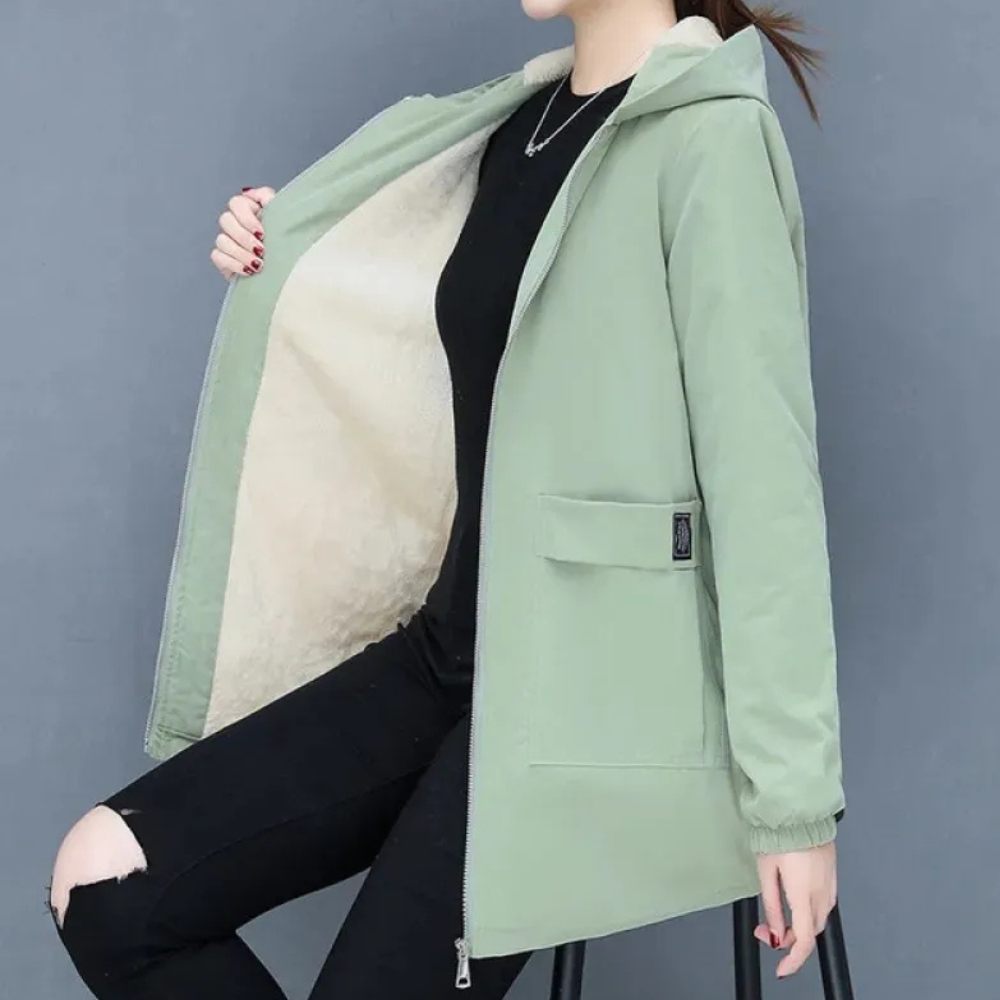 Manteau à capuche femme – Veste chaude et élégante en tissu doux