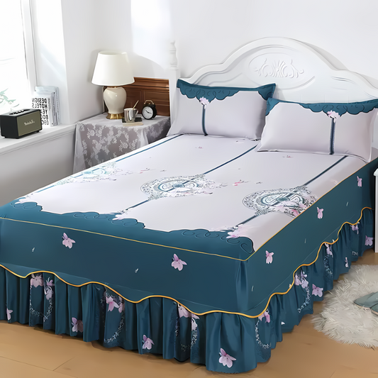 Linge de lit en soie glacée – Literie imprimée luxueuse pour confort à domicile