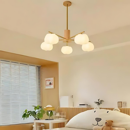Chandelier en Bois Moderne – Éclairage Élégant en Coton pour Salon Chic