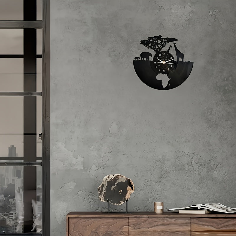 Horloge Murale Vinyle Giraffe – Design Silencieux pour Décor Maison et Bureau