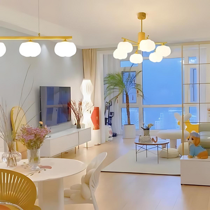 Chandelier en Bois Moderne – Éclairage Élégant en Coton pour Salon Chic