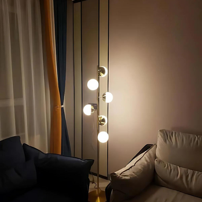 Lampe de Table LED Or – Lampe de Sol avec Boules en Verre Moderne Décorative