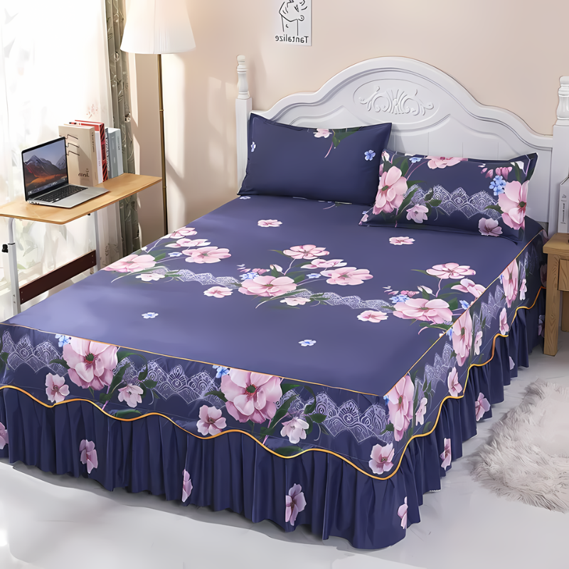 Linge de lit en soie glacée – Literie imprimée luxueuse pour confort à domicile