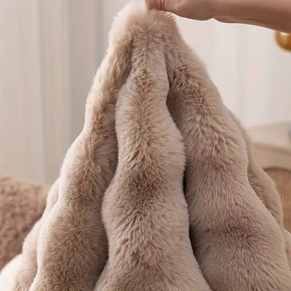 Tapis rond en fourrure synthétique – Tapis doux et confortable pour décoration intérieure et bureau