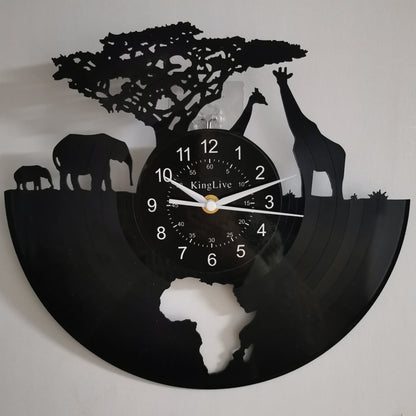 Horloge Murale Vinyle Giraffe – Design Silencieux pour Décor Maison et Bureau