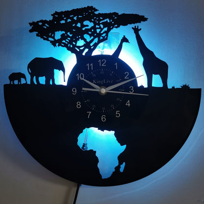 Horloge Murale Vinyle Giraffe – Design Silencieux pour Décor Maison et Bureau