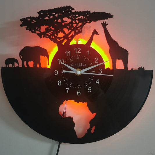 Horloge Murale Vinyle Giraffe – Design Silencieux pour Décor Maison et Bureau