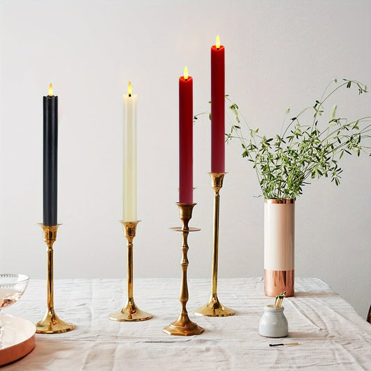 Bougies LED sans Flamme – Ensemble de 6 Bougies Coniques Élégantes et Sûres pour Décoration Maison et Bureau