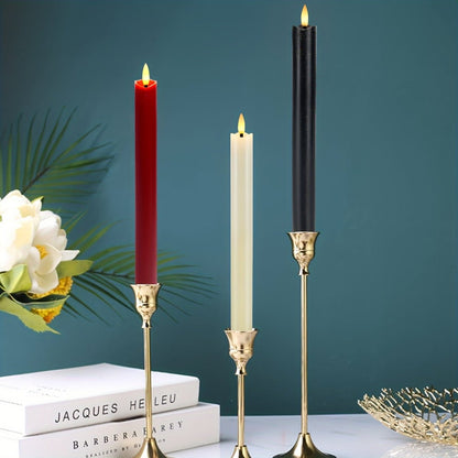 Bougies LED sans Flamme – Ensemble de 6 Bougies Coniques Élégantes et Sûres pour Décoration Maison et Bureau