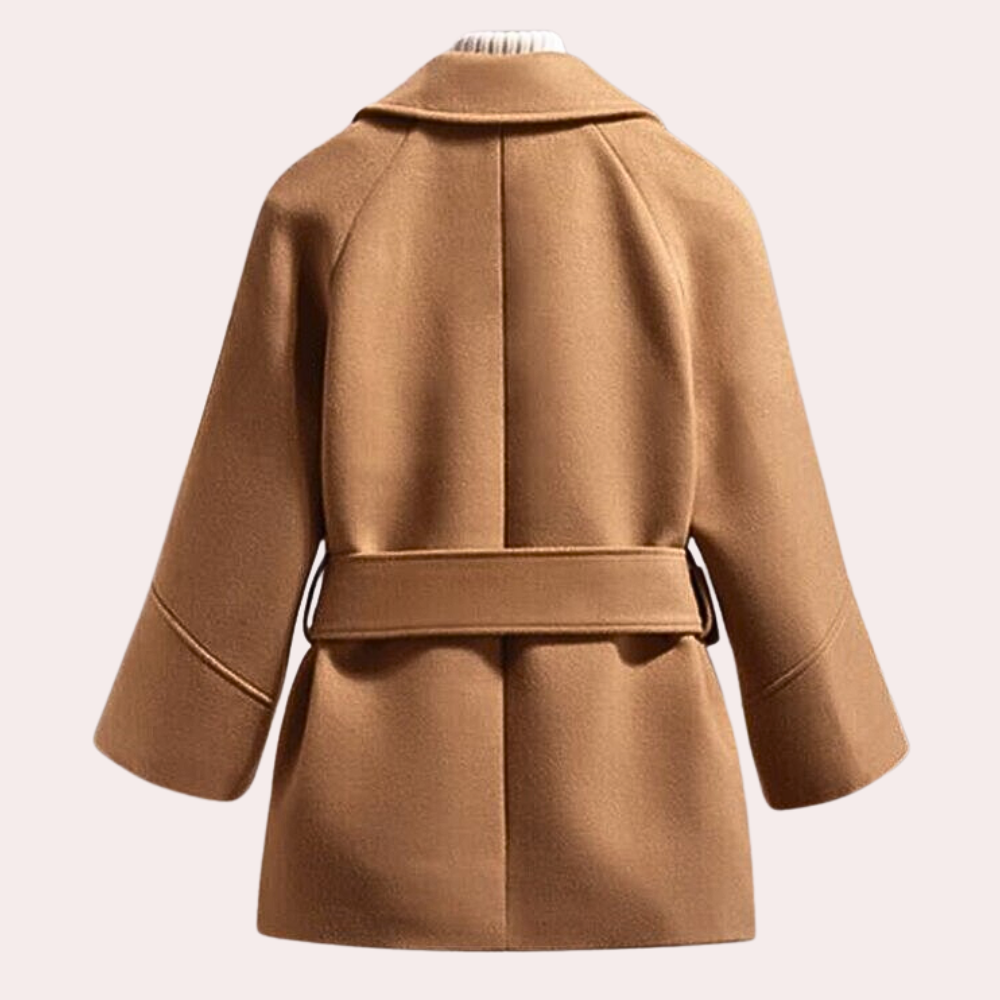 Manteau ceinturé femme – Manteau élégant en tissu chic pour automne