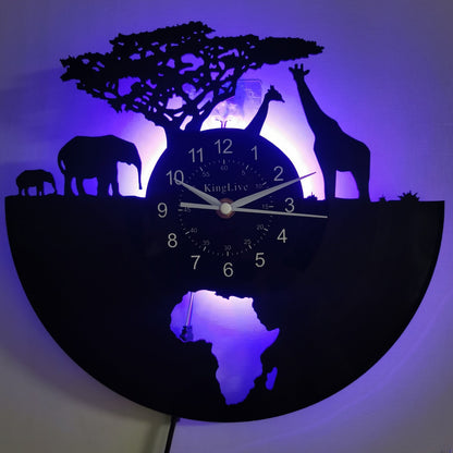 Horloge Murale Vinyle Giraffe – Design Silencieux pour Décor Maison et Bureau