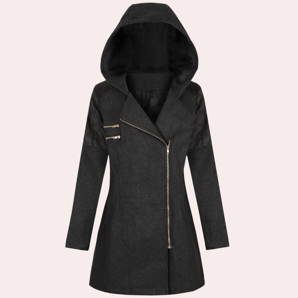 Manteau mi-long femme – Veste moderne à capuche chic et confortable