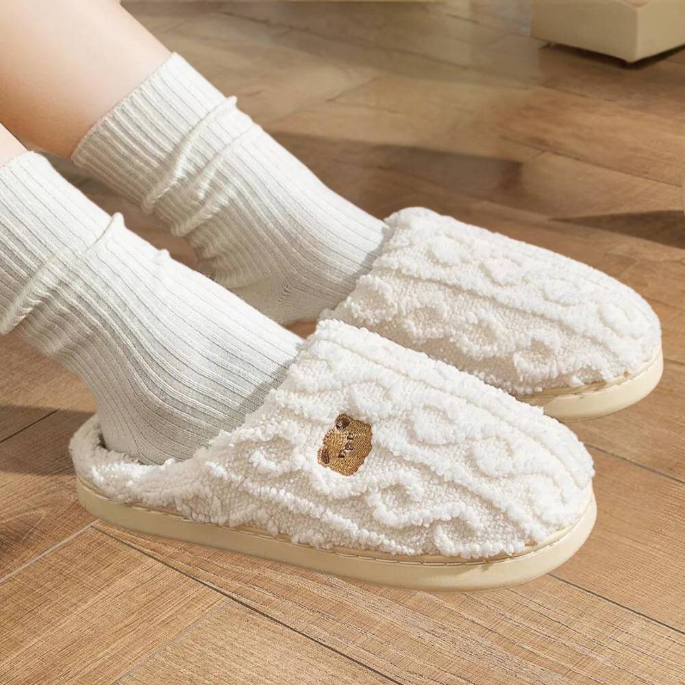 Chaussons d'hiver femme – Chaussons confortables en peluche pour intérieur